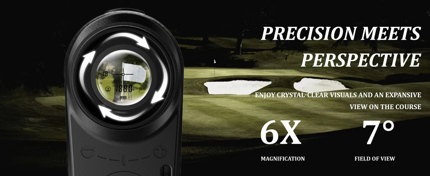 6X Rechargeable Golf Laser Rangefinder 650m With Slope Adjustment