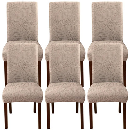 1PC Stretch Dining Chair Covers Leaves Jacquard Seat Covers Universal Size Dust Covers for Hotel Banquet Wedding Chairs Decor