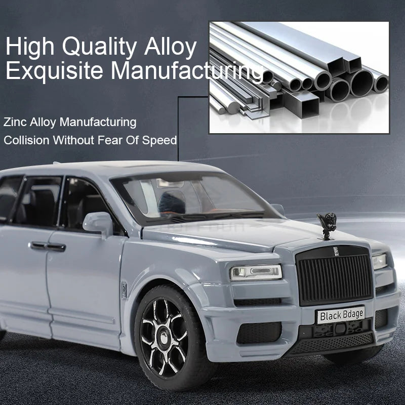 1/32 Rolls Royce Cullinan RV Car Model Alloy Diecast Off-road Vehicle Toy With Sound and Light Camping Car Model  For Boys Gifts