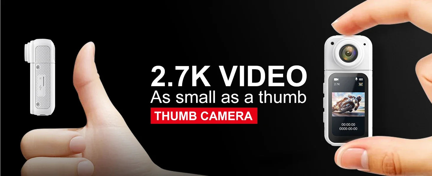 Thumb Action Mini Camera 2.7K Pocket Cameras Sport Body Cam Instant 180°Angle WIFI Recorder megnetic Attraction Bracket Camera