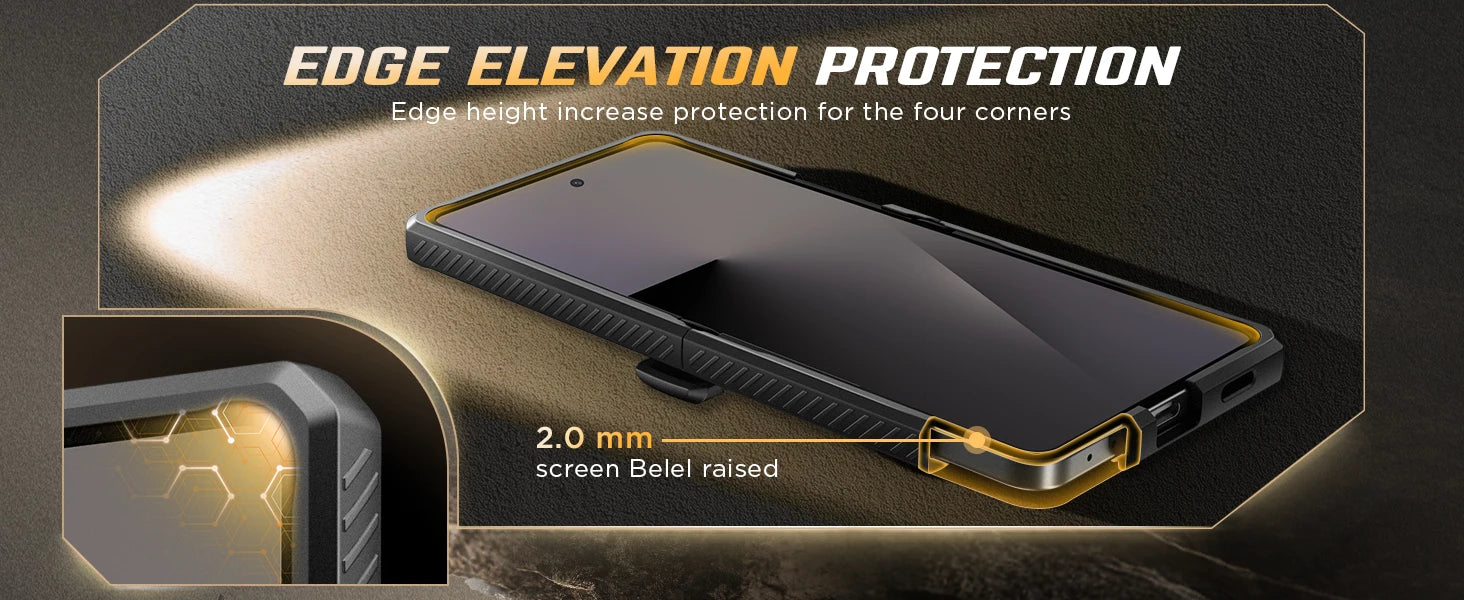 For Galaxy Z Flip 7 Case with Kickstand & 360° Rotatable Belt-Clip Built-in Privacy Screen Protector Hinge Protection Phone Case