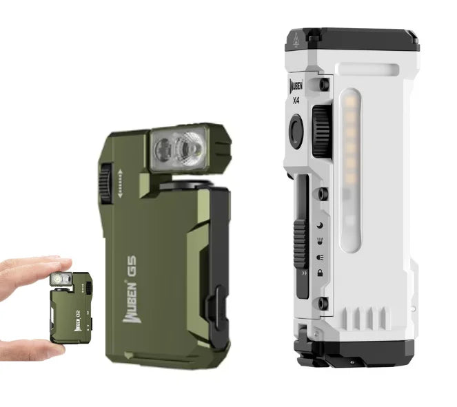 Rechargeable EDC Flashlight Bundle With Magnetic Base And RGB Light