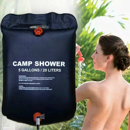 20L Portable Solar Heated Camping Shower Bag with Shower Head