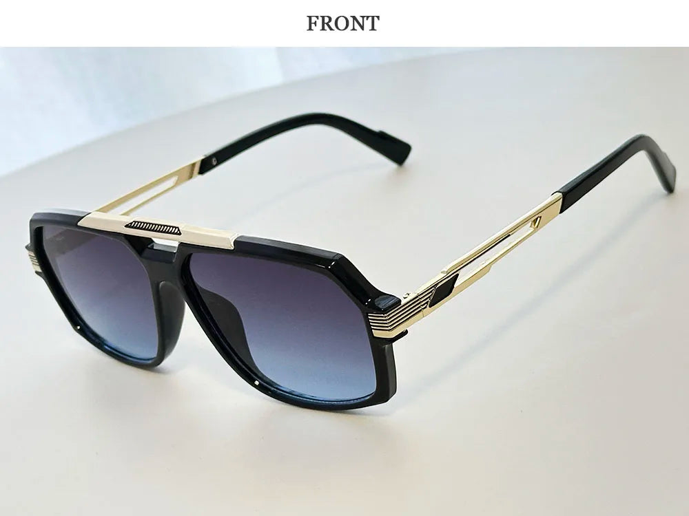 Vintage Square Alloy Frame Sunglasses With UV400 Protection