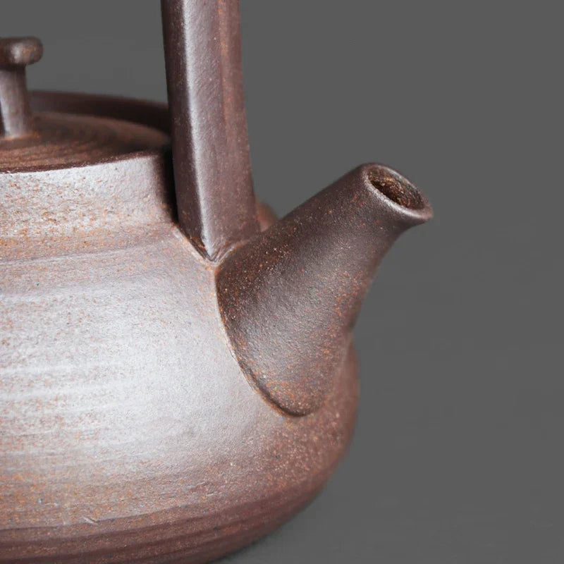 Japanese Style Handmade Ceramic Teapot Retro Stoneware Kung Fu Tea Pot 350ml