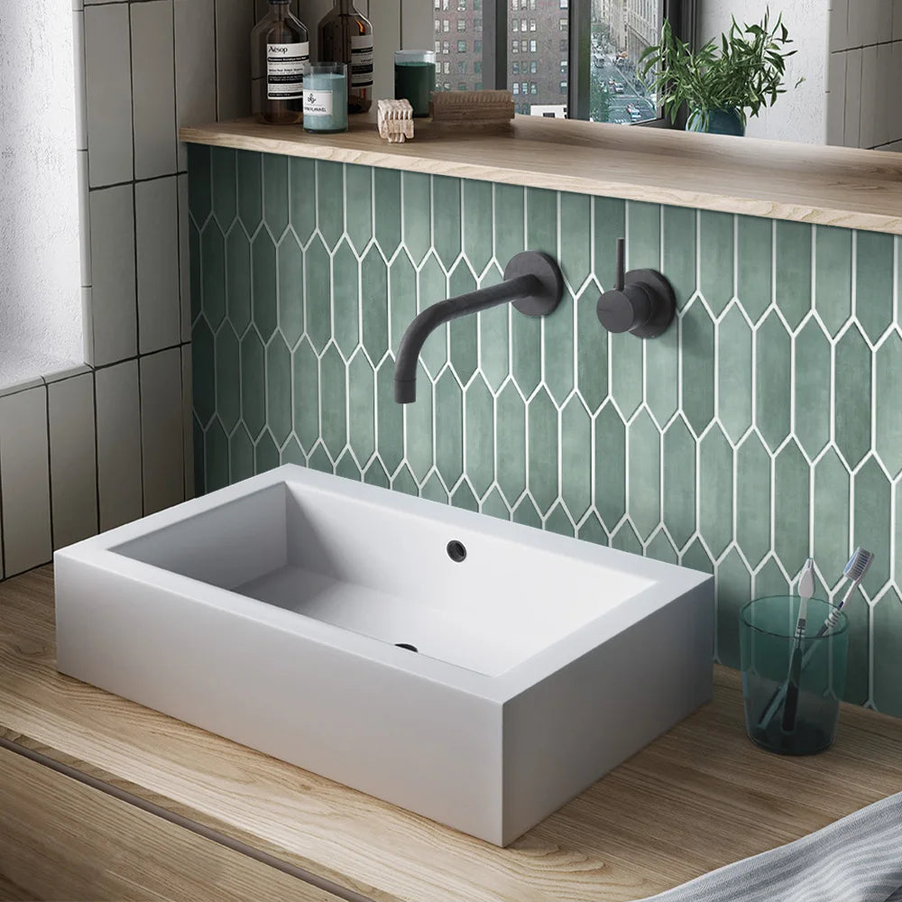 10 pcs 3D Decorative Green Tile Stickers, Self-adhesive Hexagon Wall Stickers, Water and Mold Resistant, Easy to DIY, 30cm x 30cm