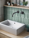 3D Decorative Green Tile Stickers, Self-adhesive Hexagon Wall Stickers, Water and Mold Resistant, Easy to DIY, 30cm x 30cm