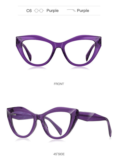 HONGMEI Unique Design Myopia Prescription Glasses Women Cat Eye Hyperopia Reading Anti Blue Light Optical Eyeglasses Frame2166