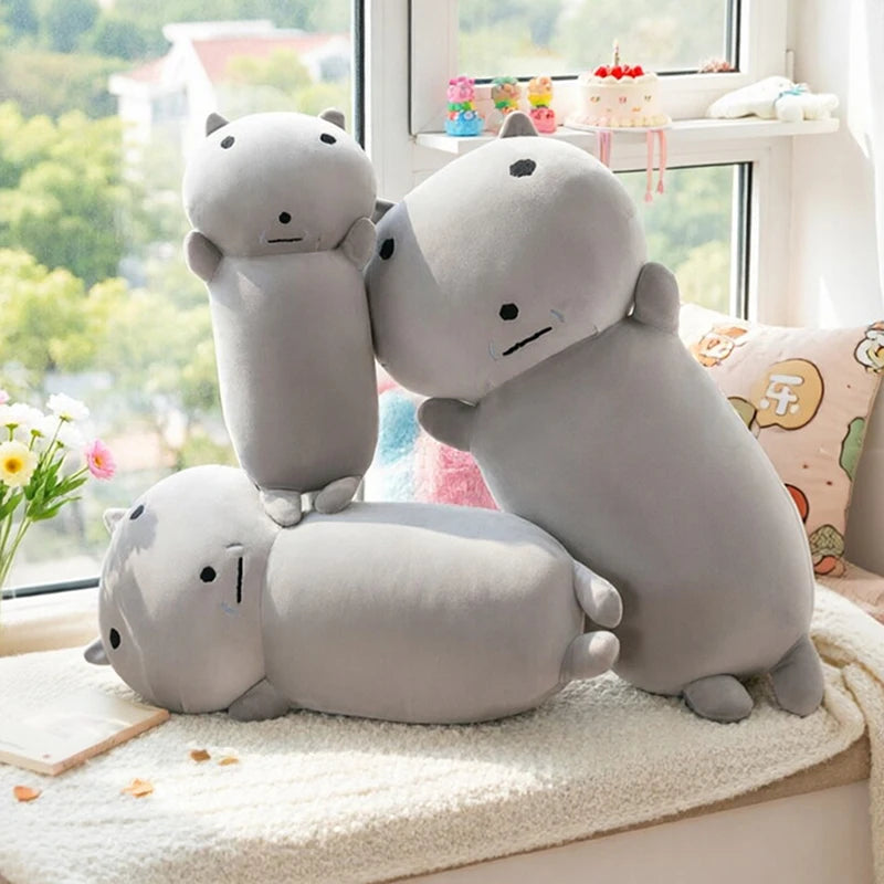 95cm Grey Cat Plush Toy Long Hugging Pillow