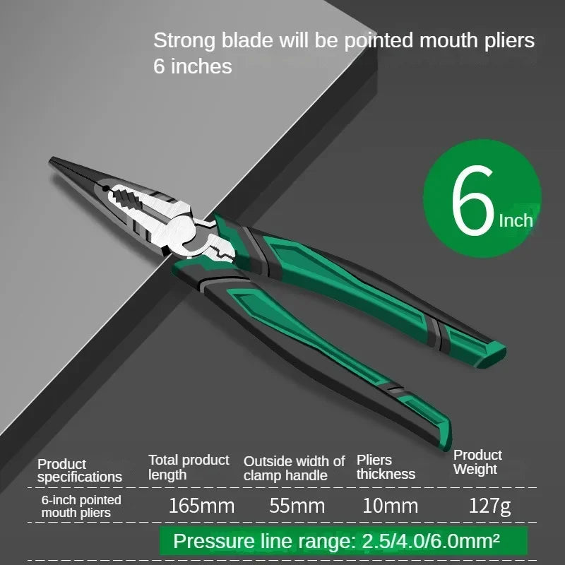 6/8Inch Electrician Wire Pliers Diagonal Pliers Nose Pliers Industrial Labor-saving Steel Plier Electricist Professional Tools