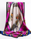 Silk Scarves Women Leaf Print Foulard Satin Square Head Hijab Scarf Ladies Luxury Brand Shawls  Bandana Female Muffler Scarf