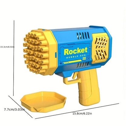 40 Holes Electric Rocket Bubble Gun Toy Bubbles Machine Automatic Soap Blower with Light Summer Outdoor Party Games