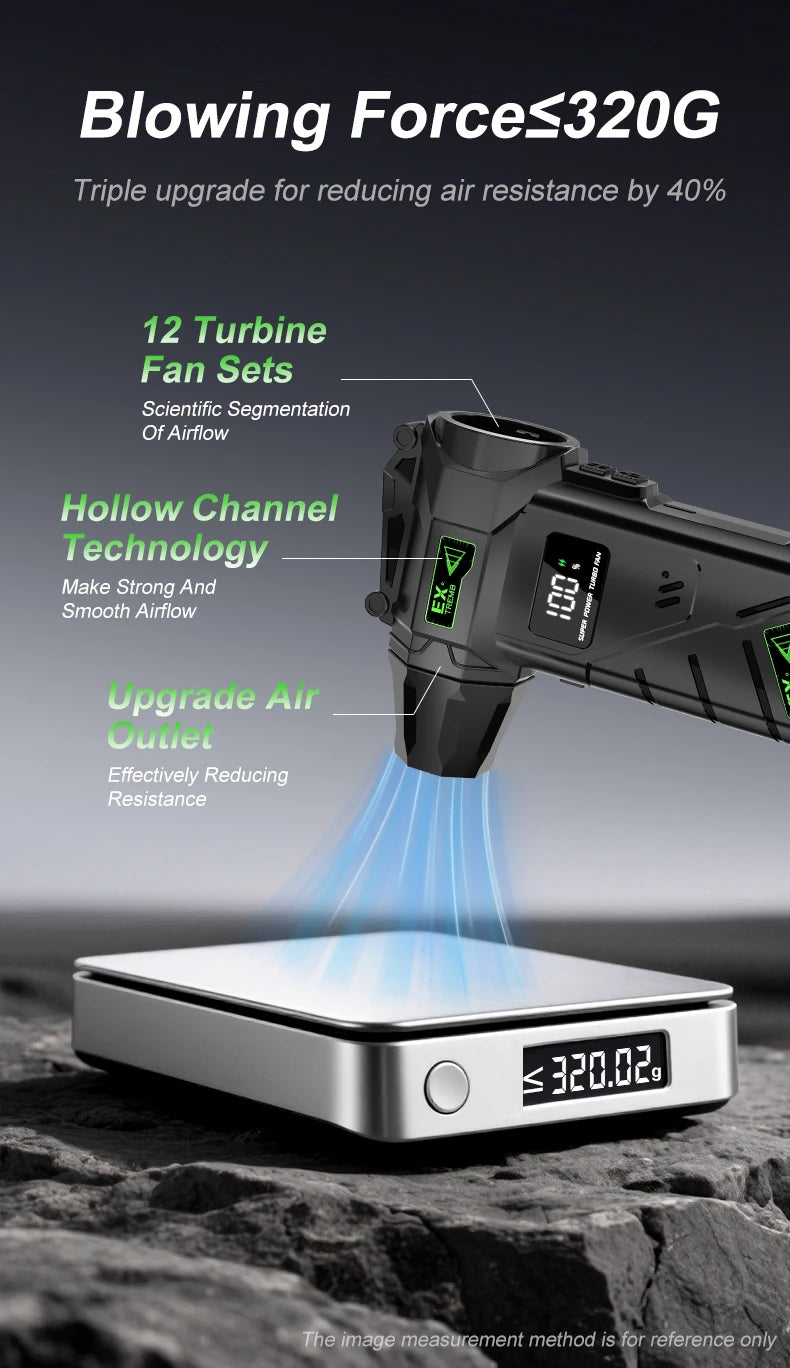 580000 RPM Powerful Violent Fan High-Speed Brushless Motor Air Blower Cordless Vacuum Cleaner Electric Snow Blower Led Lighting