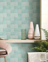 3D Tile Stickers, Self-adhesive Green Tile Backsplash for Kitchen Bathroom, Waterproof, Matt, 30 x 30cm, Interior Wall Decor