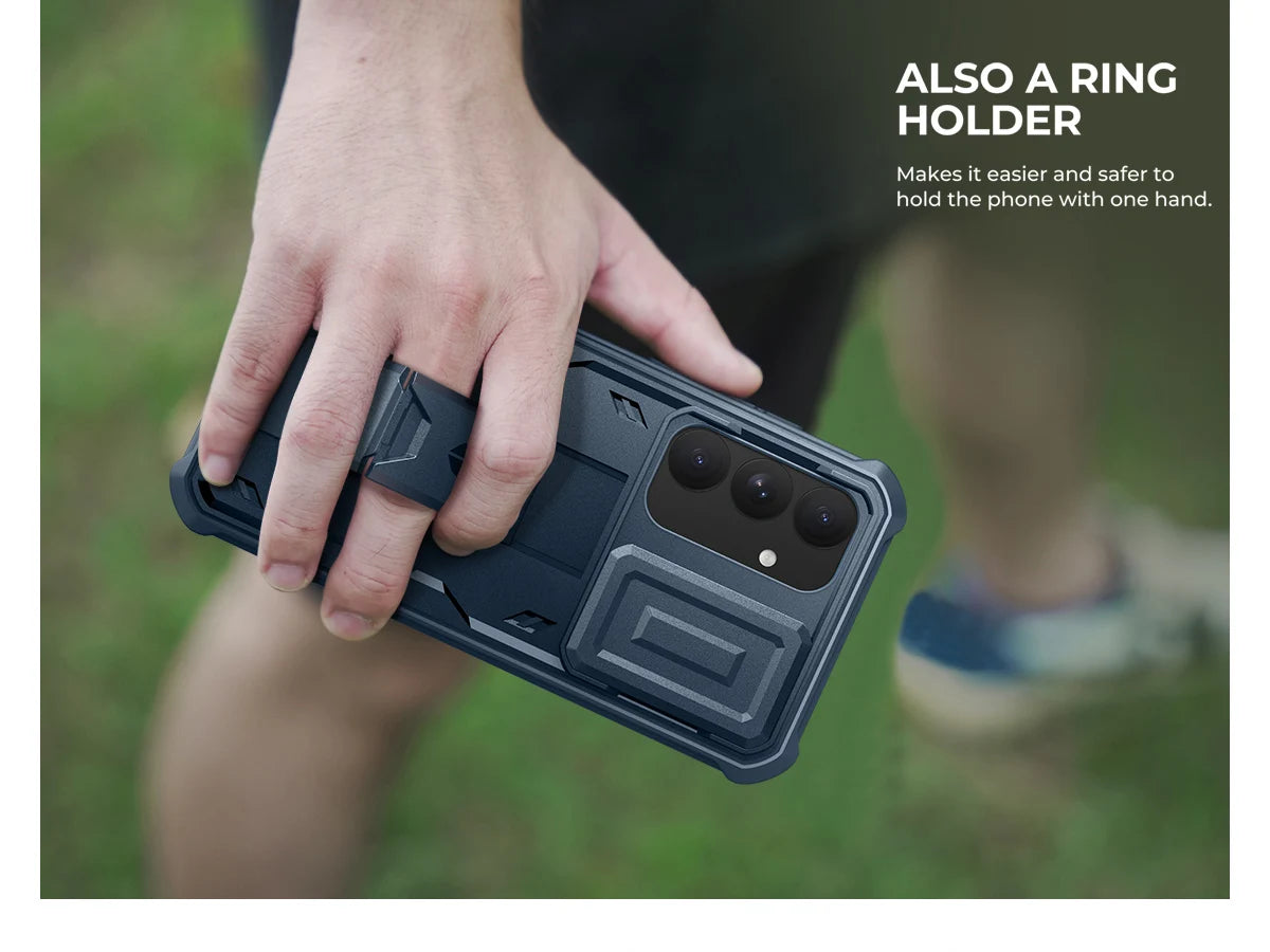 For Samsung Galaxy S25 Plus 2025 Case Full Body Rugged Case with Camera Cover & Built-in Screen Protector Kickstand Case