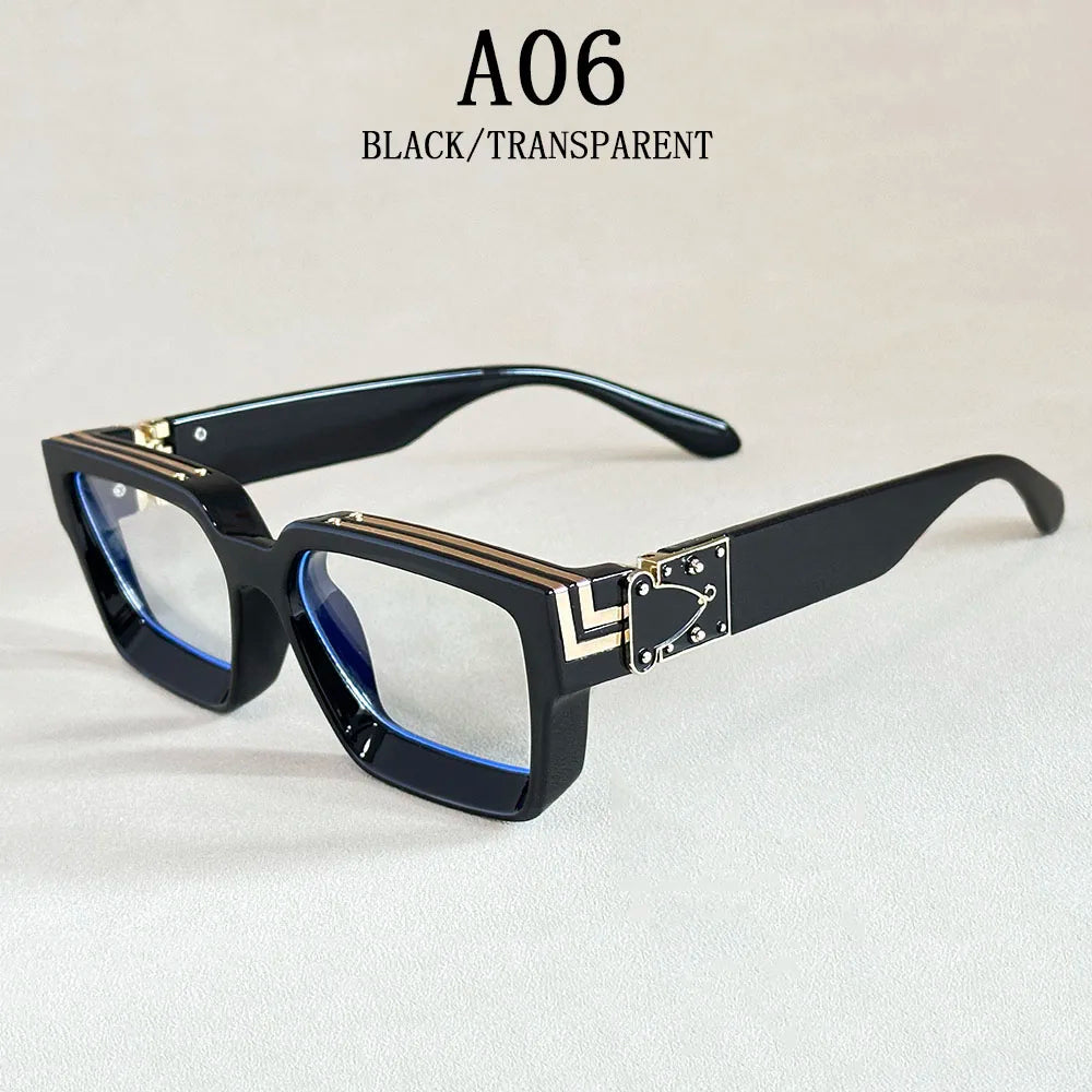 Retro Square Millionaire Sunglasses With UV400 Protection