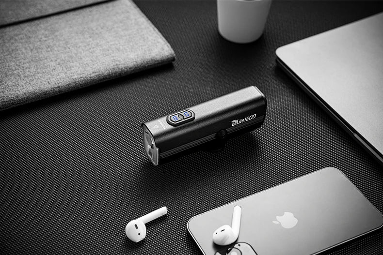 DLite 1200 Flood/Focus Beam Smart Remote Control 4000mAh battery Type-C rechargeable Road MTB Bike Light