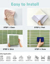 3D Peel and Stick Wall Green Tile 3D Tile Sticker for Bathroom Wall Kitchen Tile Backsplash Self Adhesive Wall Panel Waterproof