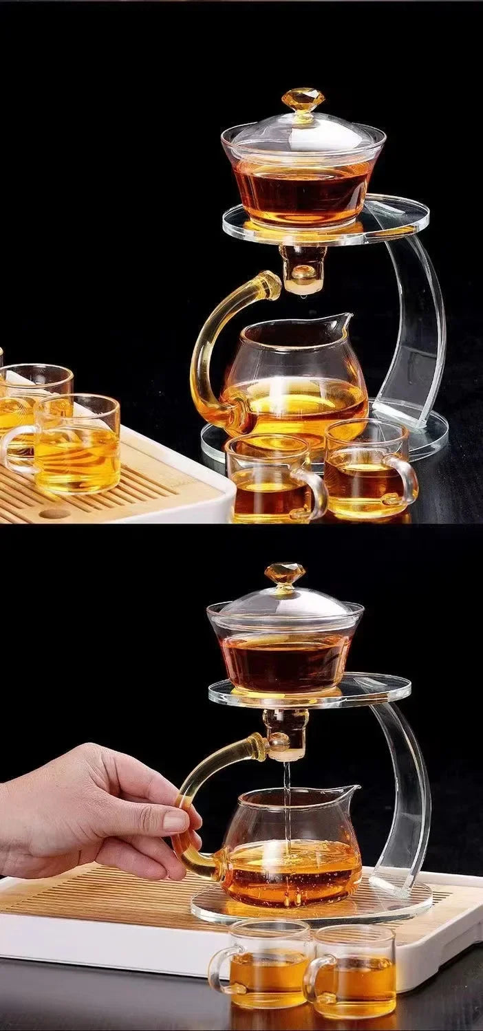 Heat-resistant Glass Teapot Holder Base Tea infusers Tea Ware Tea Making Kungfu Teapot Teacup Automatic Tea Set