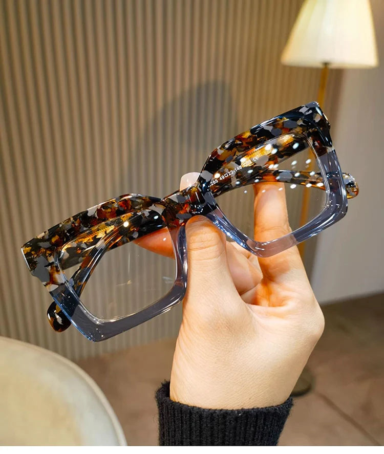 Luxury Acetate Spectacle Frame Fashion Retro Square Eyeglasses Optical Prescription Frames