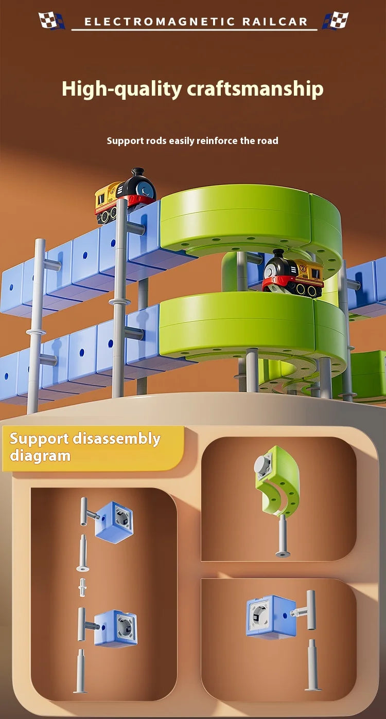 Versatile megnetic Attraction megnetic Block Track Electric Small Train megnetic Car Car Railtrack Set Toy  Gifts