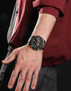 Digital Watch Waterproof Chronograph Sports Leather Strap Wristwatch Dual Display Digital Luminous Clock