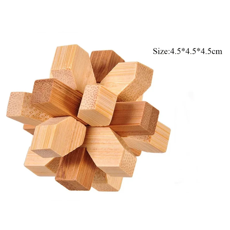 Wooden Kong Ming Lock Lu Ban Lock IQ Brain Teaser Puzzle Games  3D Puzzles for Adults Montessori Educational Toys