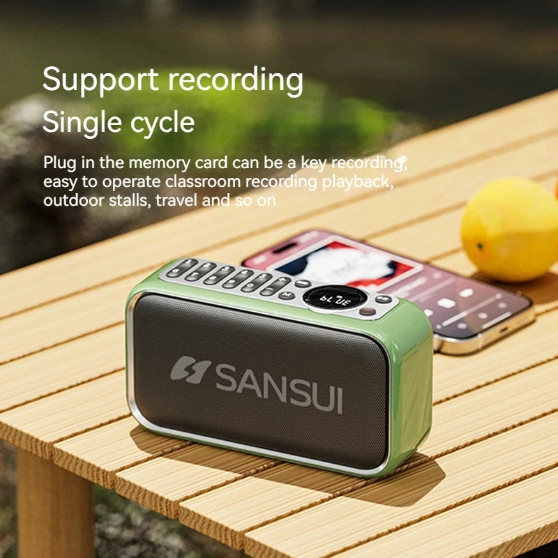 SANSUI F35 portable stereo bass Bluetooth speaker SANSUI F35 retro speaker mini plug-in portable music player supporting TWS AUX