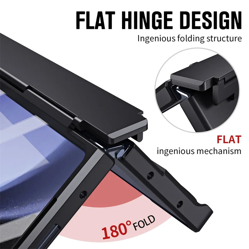Phone Case With Pen Slot Stylus Hinge bracket Shell Membrane For Samsung Galaxy Z Fold 5 4 3 Case All-Inclusive Z Fold 6 3 Cover