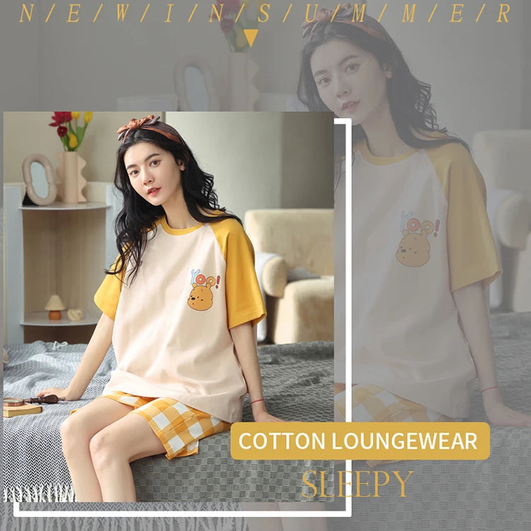 Women’s Winter Corduroy Cotton Pajama Set – Cute, Comfortable, Loose Long Sleeve Loungewear