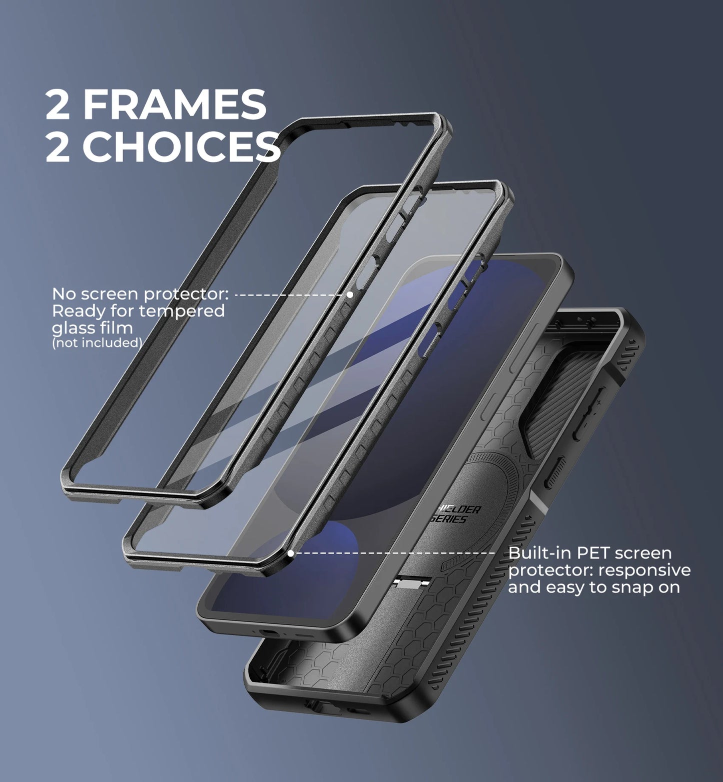 For Samsung Galaxy S24 FE Case with Camera Cover & Built-in Screen Protector Magnetic Rugged Shockproof Protective Cover Holder