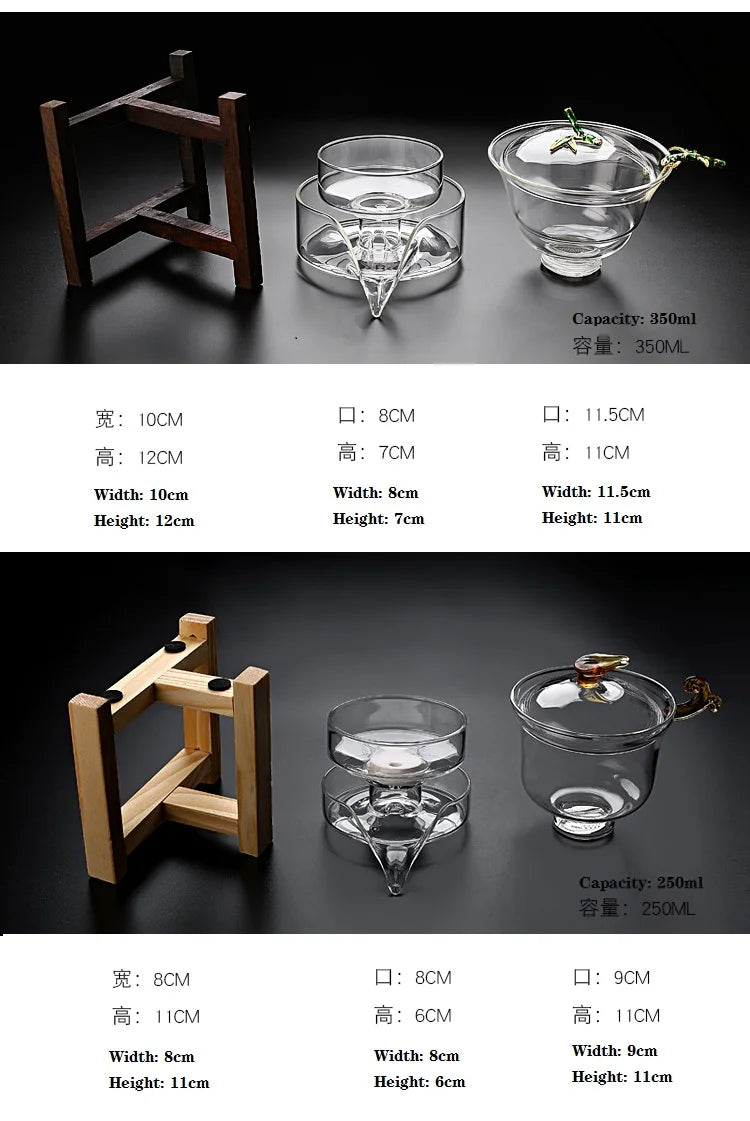 Heat-resistant glass tea set magnetic water diversion rotating cover bowl semi-automatic tea maker lazy teapot Kungfu tea set