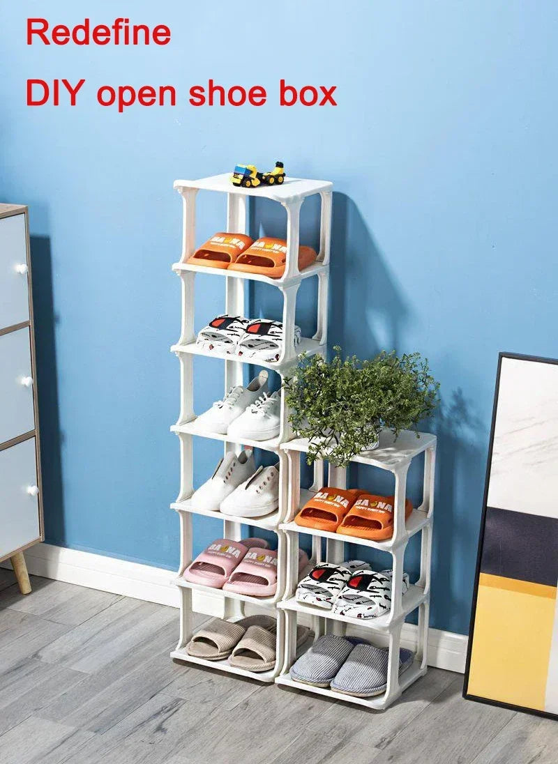 Simple Shoe Rack Standing Detachable Assemble Diy Shoes Cabinets Household Furniture Multilayer Stackable Doorway Shelf Shoerack