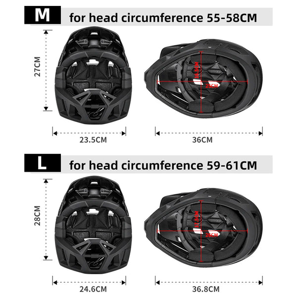 Full Face Mountain Bike Helmet Adult Racing Downhill MTB Helmet for Men/Women Adult Mountain Bike Helmet with Visor Over 31 Vent
