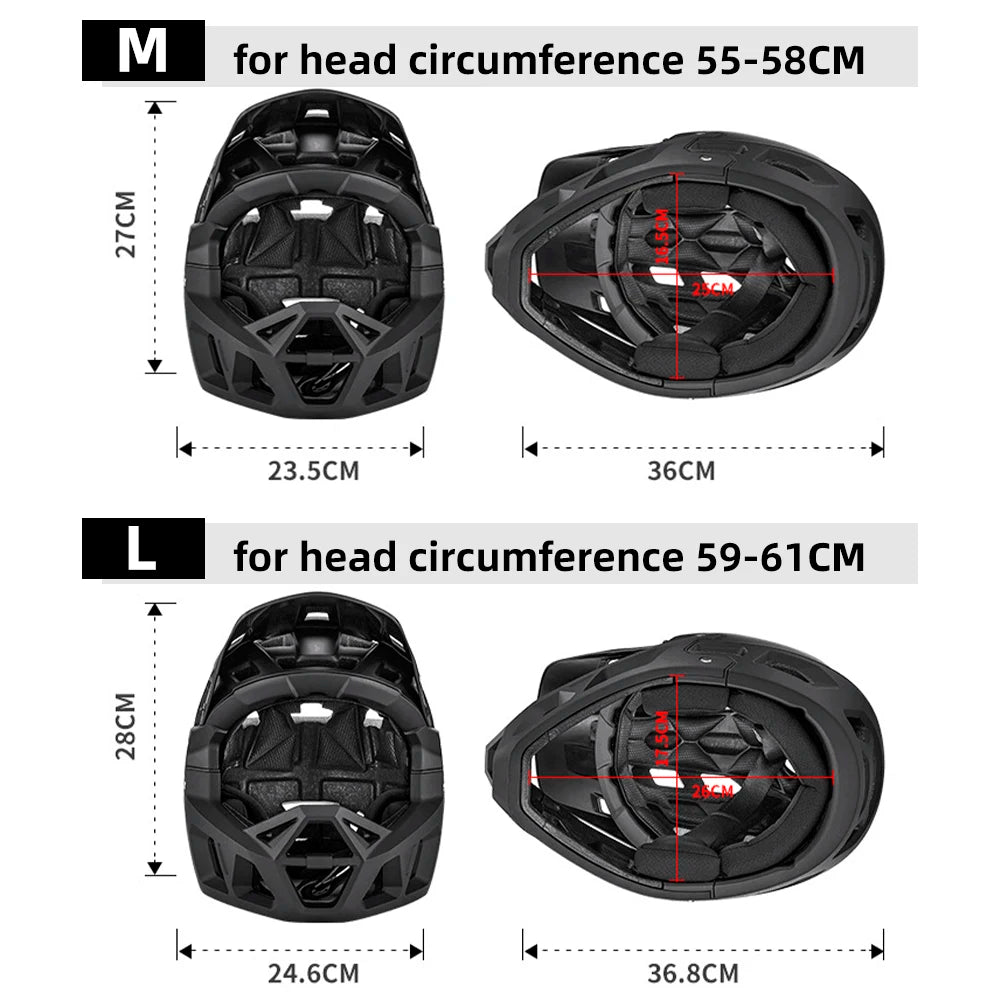 Full Face Mountain Bike Helmet Adult Racing Downhill MTB Helmet for Men/Women Adult Mountain Bike Helmet with Visor Over 31 Vent