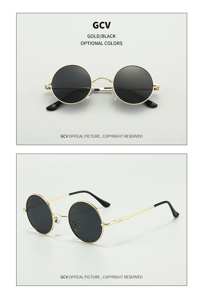 Steampunk Round Metal Polarized UV400 Sunglasses Vintage Unisex Fashion Eyewear