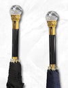 Light Luxury Automatic Umbrella with Crystal Long Handle Thickened Fabric UPF50+ Windproof Rain Gear Sunshade