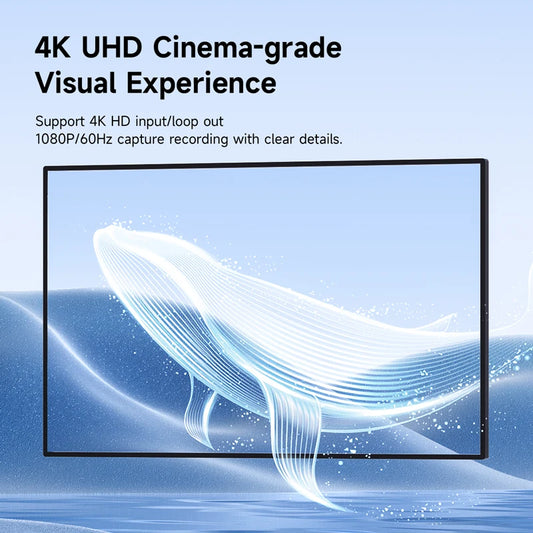 4K HDMI-Compatible Video Capture Card Loop Out for Game Recording Live Streaming 1080P Grabber MS2131 for PS4/5 Switch