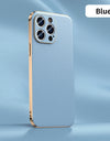 Genuine Cowhide Leather Phone Case for iPhone 16 15 14 Pro Max 14 Plus Plating Shockproof Lens Protection Back Cover