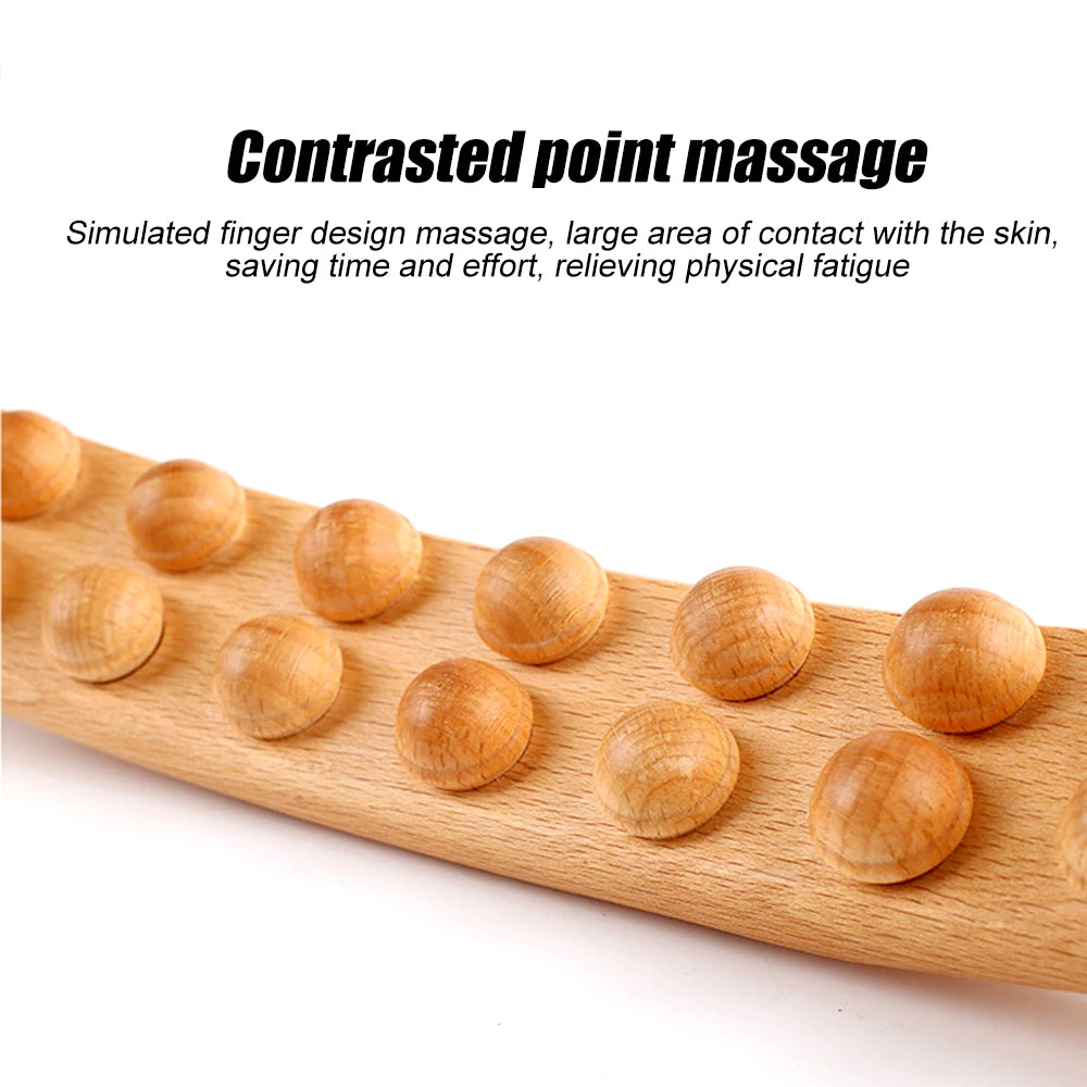 Wood Therapy Lymphatic Drainage Massage Roller Stick Tools, Fascia Blaster Stomach Cellulite Massager for Neck Back Waist Leg