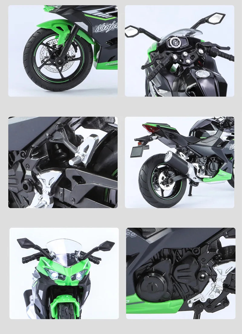 Diecast Kawasaki Ninja 400 Racing Motorcycle Model 1 to 12 Scale