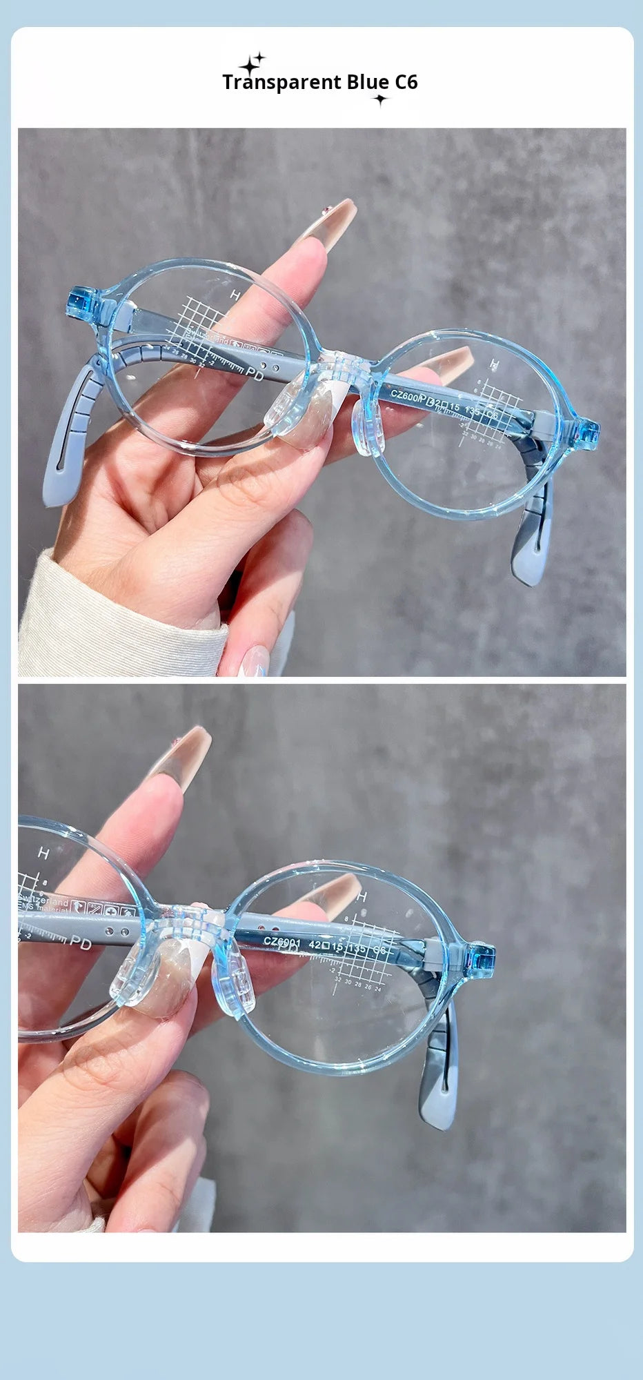 Retro Round Lightweight Flexible Plastic Eyeglasses Frames