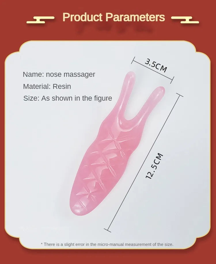 Resin Face Lifting Stone Guasha Scraping Facial Gouache Y-shaped Fork Massage Plate Nose Massage Trigger Point Nose Massager