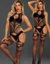 Black Fishnet Bodystocking – Sexy Open-Crotch Lingerie