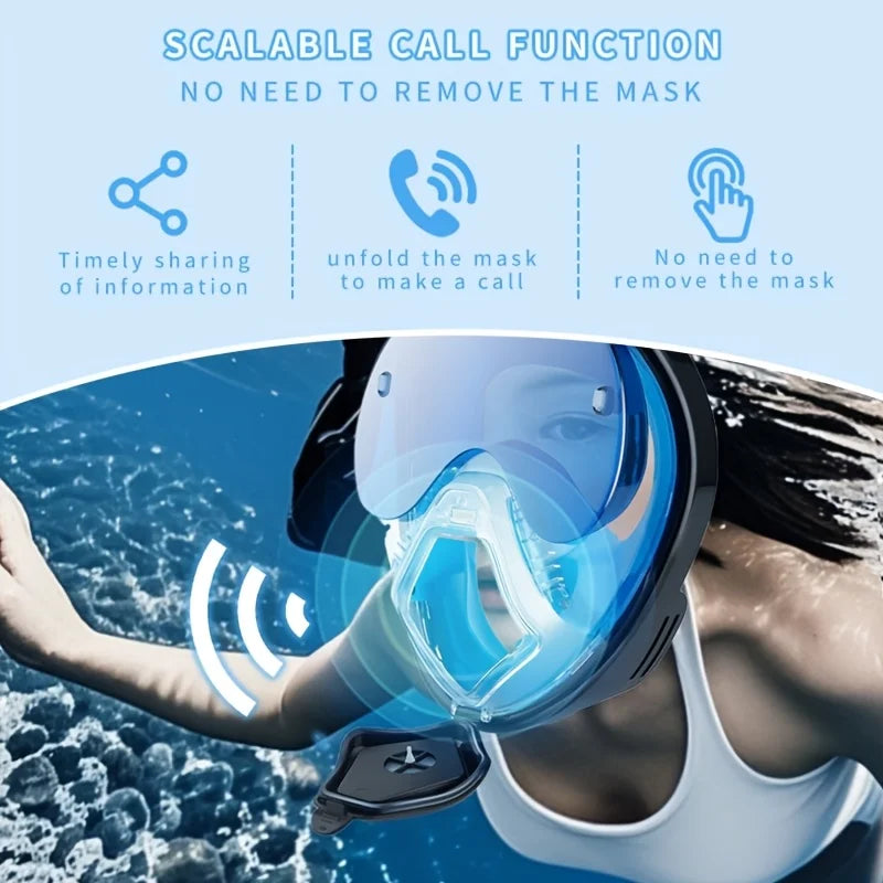 Snorkeling Mask For High-definition Anti Fog Foldable Swimming Fully Dry Myopia Diving Goggles