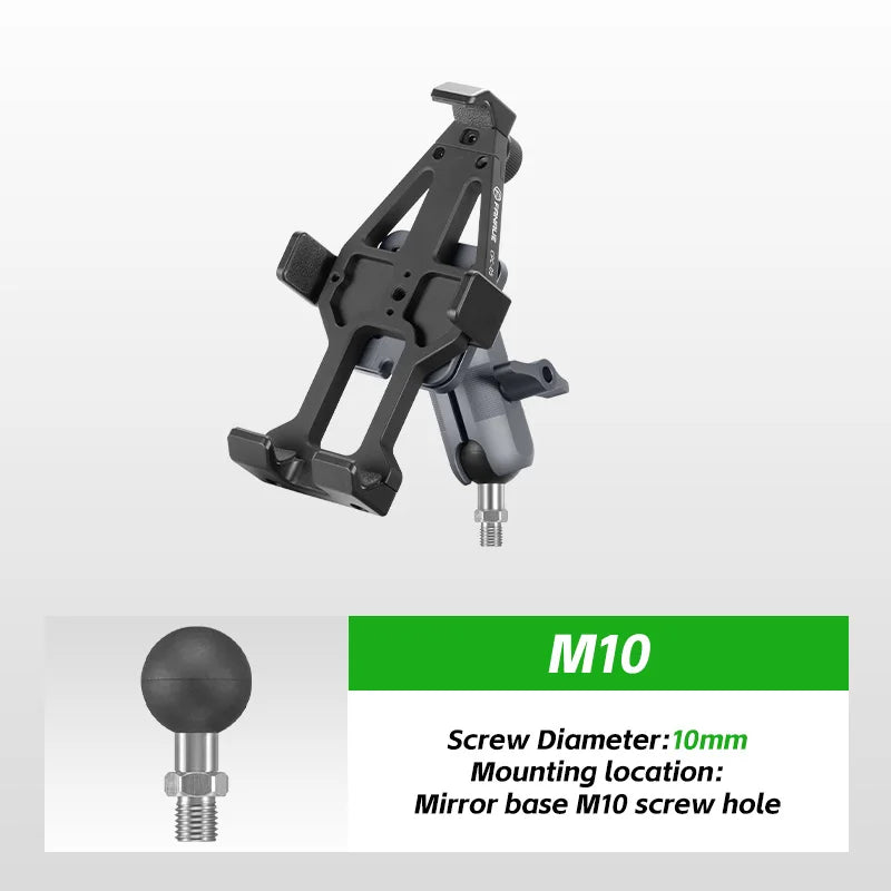 Motorcycle Phone holder 360° Rotating Adjustable Aluminum Alloy Handlebar Cell Clip for ATV/ UTV Bike Bicycle Motorbike