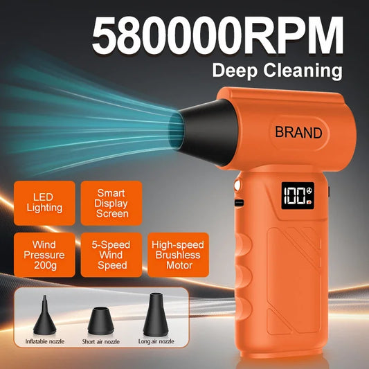 580000 RPM Mini Turbo Jet Air Blower Electric Air Duster With LED Light