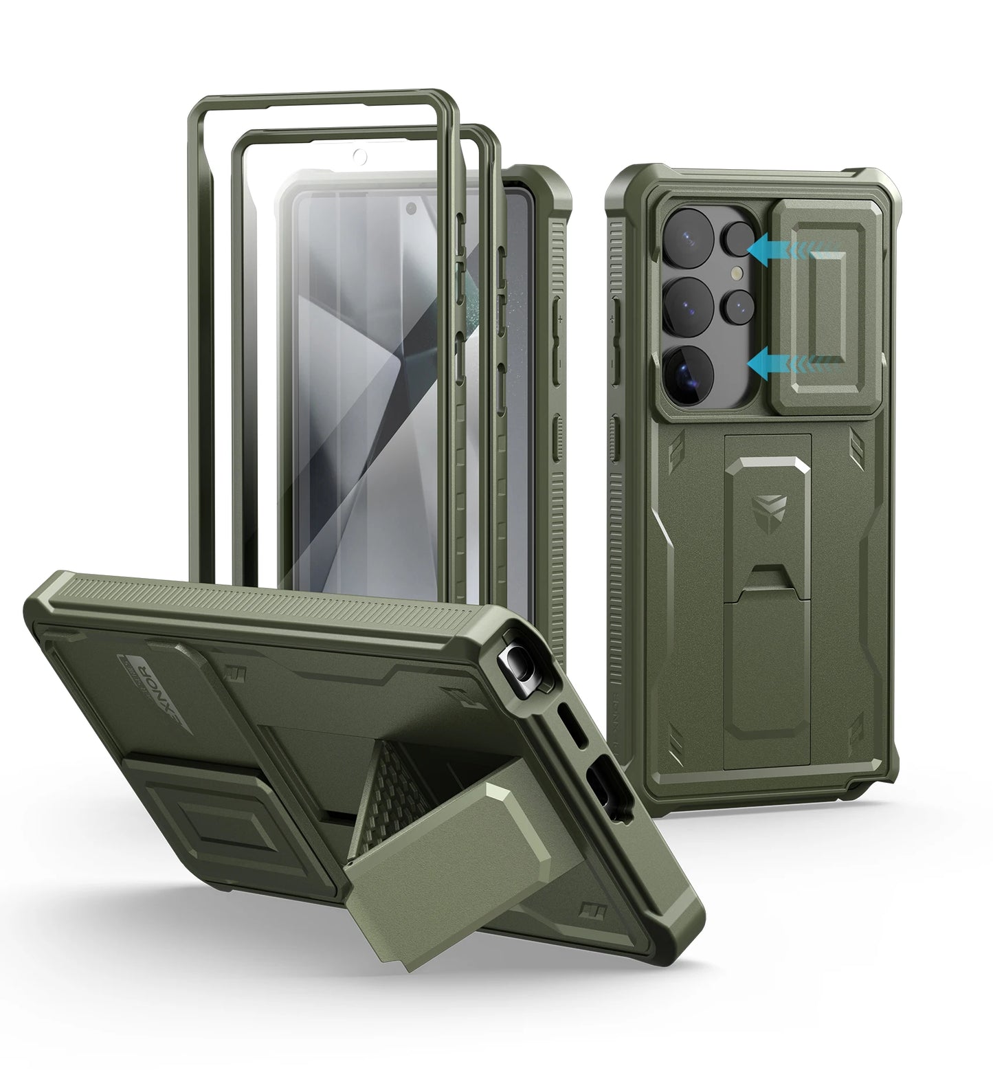 For Samsung Galaxy S25/S25 Plus/S25 Ultra 2025Case Full Body Shockproof Camera Cover &Built-in Screen Protector Kickstand