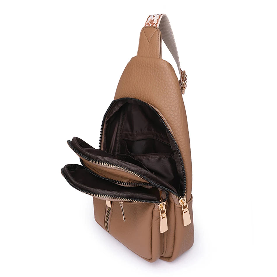 Women Chest Bags High Quality Leather Female Cross body Bag Designer Brand Shoulder Bags Luxury Storage