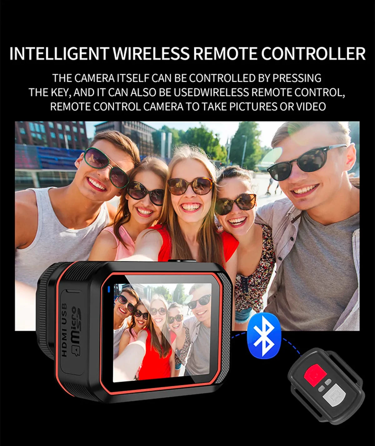 4K WiFi Action Camera with Remote Control Waterproof Sports Camera 170 Degree Wide Angle Helmet and Bicycle Recording Device